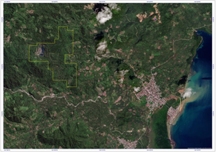 Fig 1b. Ratatotok Village & Megawati Forest Park (source: Google Maps, 2023)