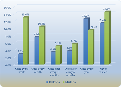 Figure 2: Frequencies of Relative Visits by District