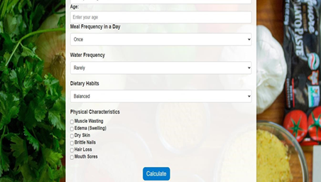 Figure 3: The Patient Input Page